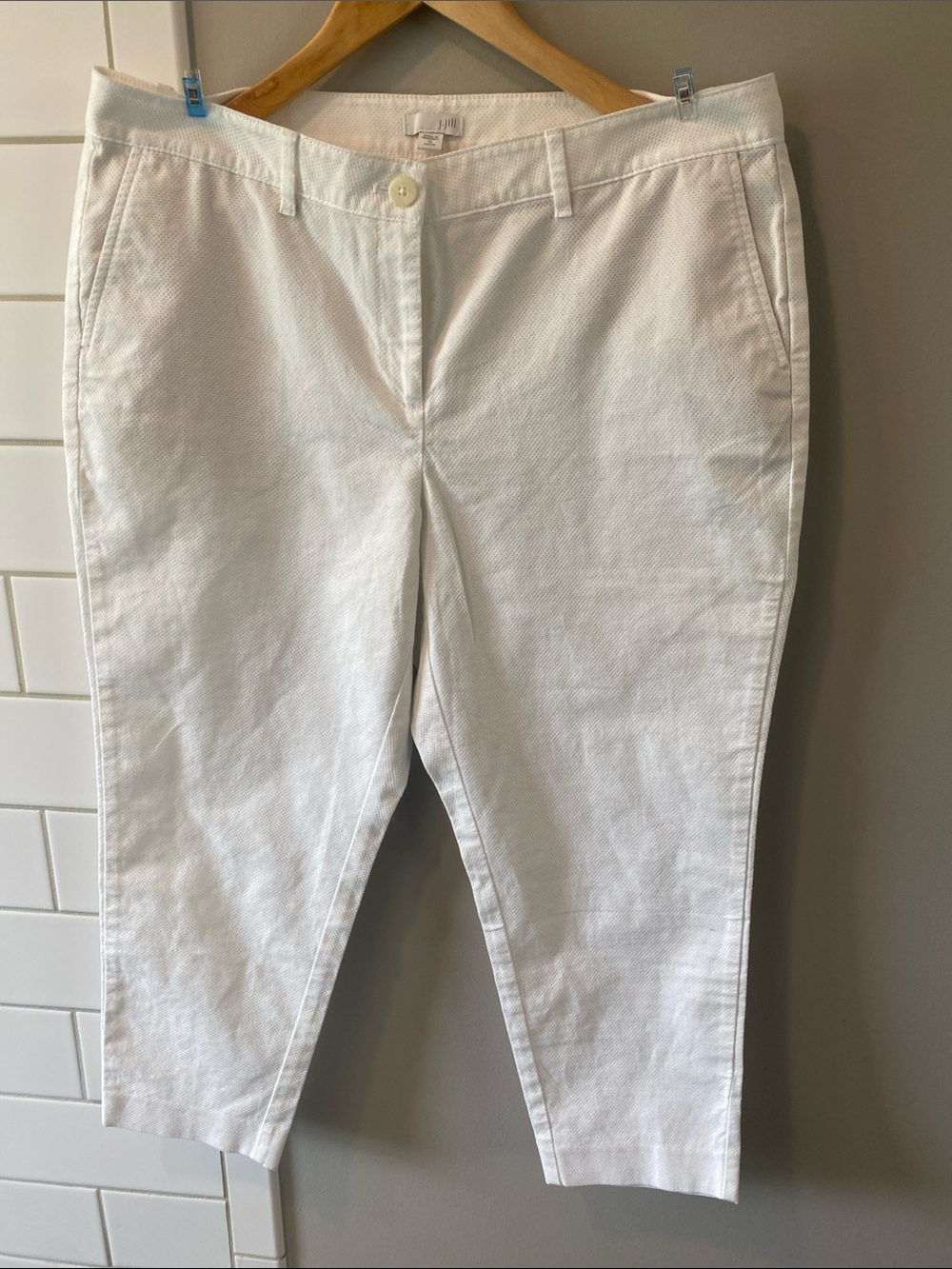 J. Jill White Women's Petite Button-Front Pants
